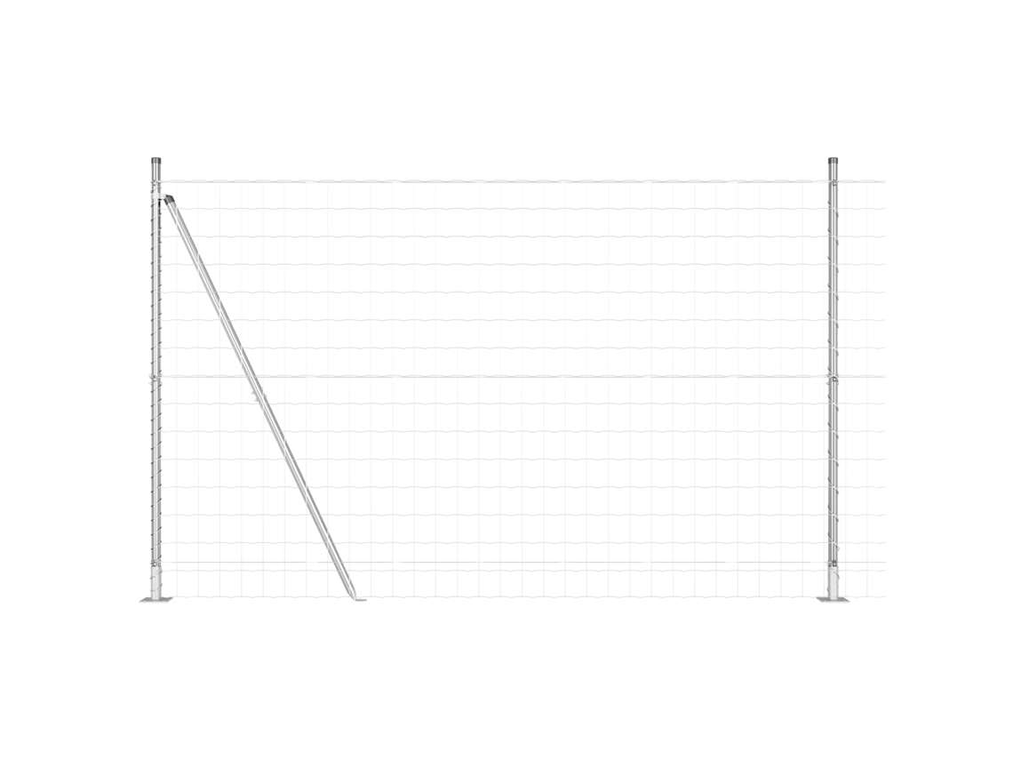 Conjunto 1 Cerca Externa Vidaxl Prateado Aço (10 X 1,6 M)