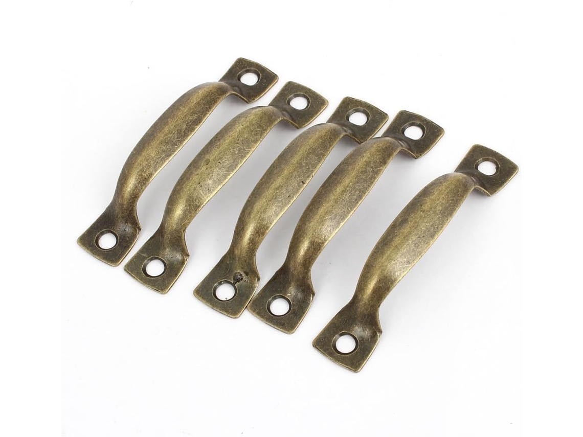 Maçaneta Aexit Estilo Vintage, Em Arco, Para Armário, Gaveta Ou Cômoda, Em Tom Bronze, Com 4, 5cm De Distância
