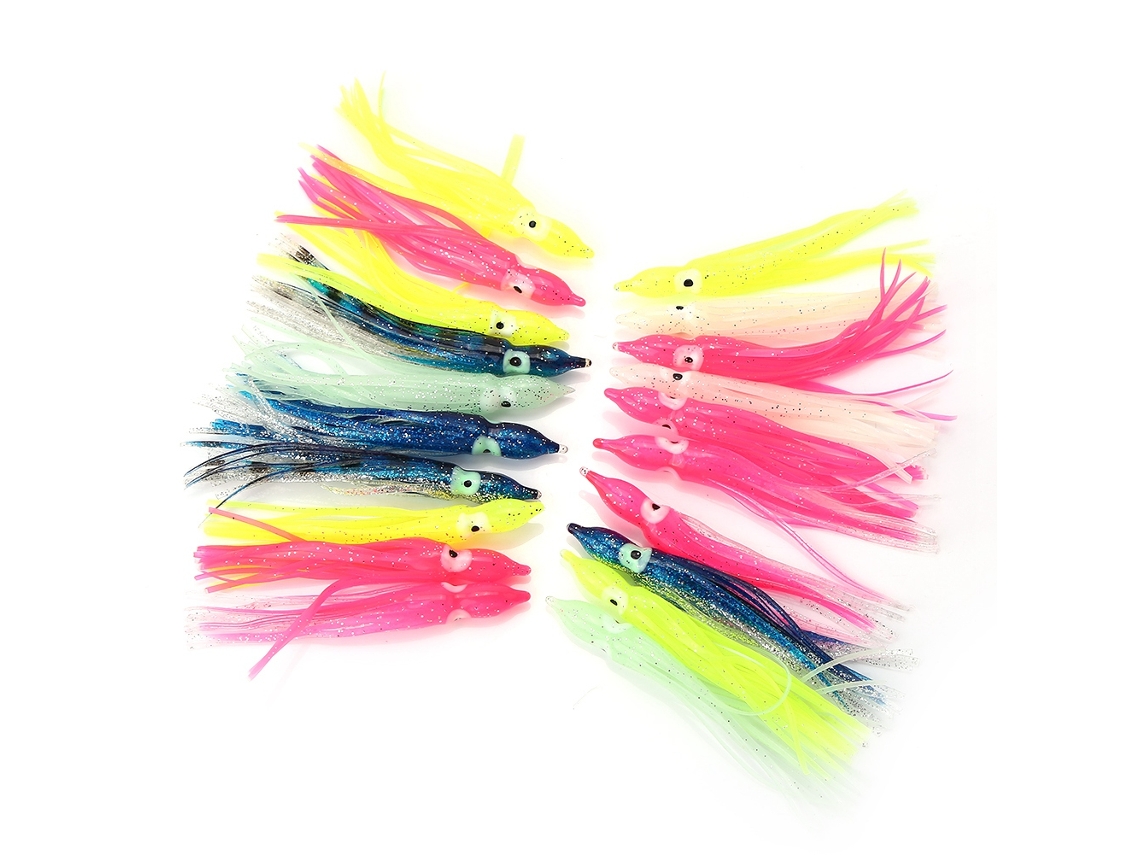 20 Iscas de Lula Marítimas Soft para Pesca (10cm)
