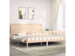Cama Sem Colchão 200x200 Cm Madeira De Pinho Maciça
