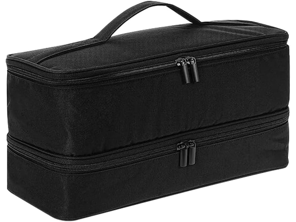 Estojo de Viagem Universal de Camada Dupla, 1 Peça, Preto. SFUSHOS