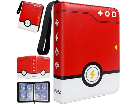 Álbum Pokémon Tcg V Reel Em Couro Pu Com Zíper | 400 Cartas | Hlx 156