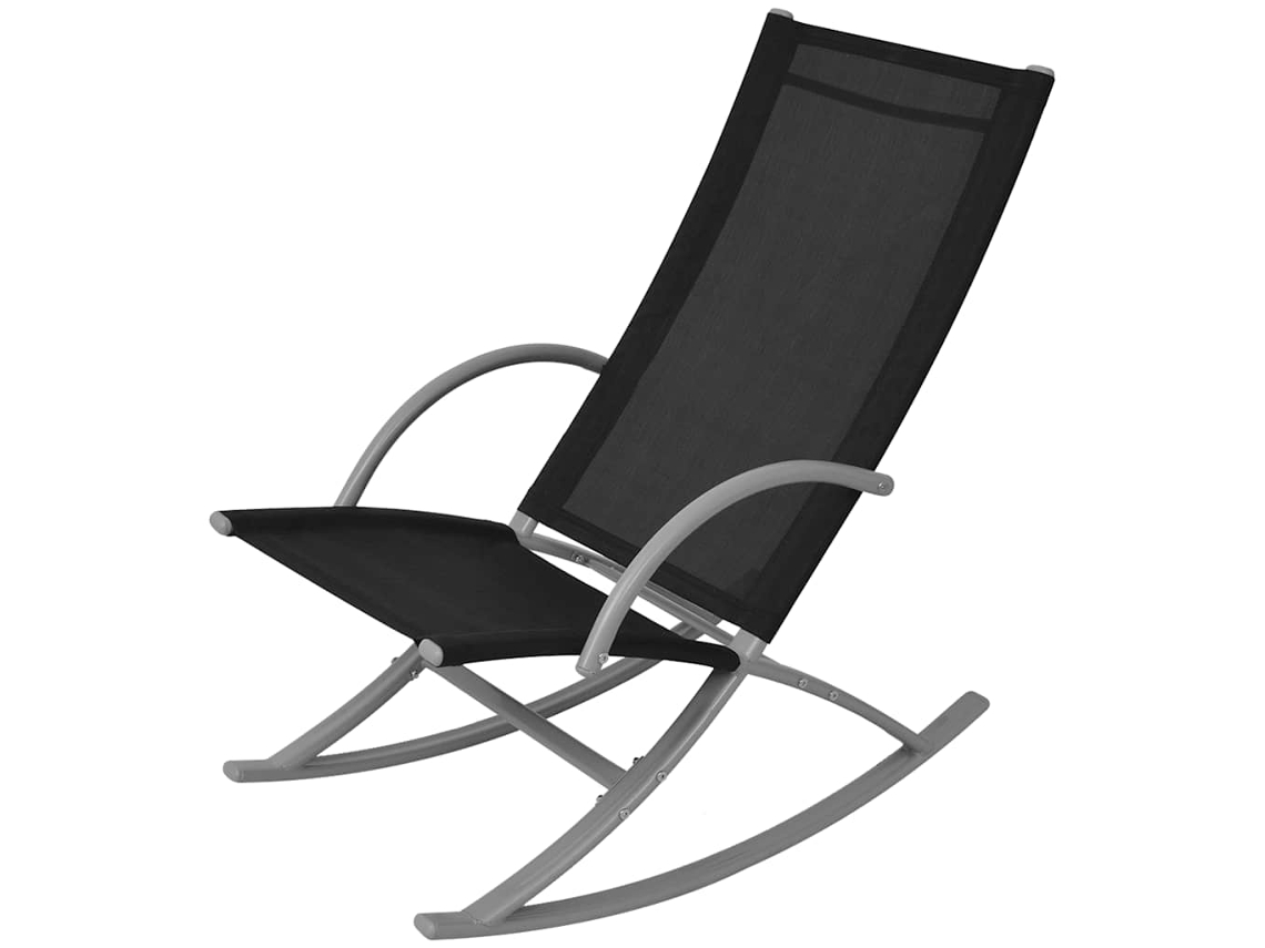 Maison Exclusive - Cadeiras De Baloiço Jardim 2 Pcs Aço E Textilene Preto