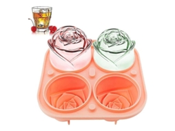 2026 molde de Gelo em Forma de Rosa de Silicone para Whiskey, Cócteis e Bebidas Refrescar por Longo Tempo Rosa