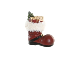 Adorno Natalício Home Esprit Branco Vermelho Verde Dourado Bota 29 X 16,5 X 33,5 Cm