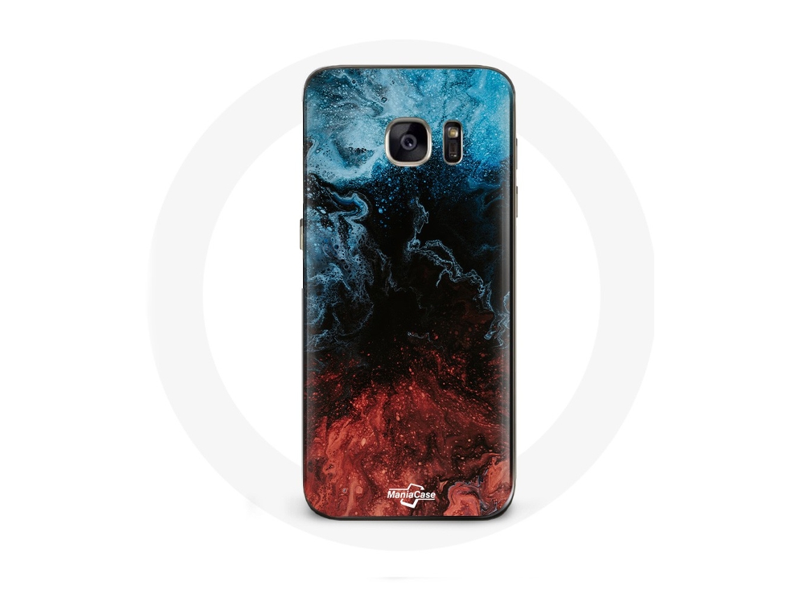 Capa para Samsung Galaxy S6 Fundo de Textura abstrata vermelho preto e azul