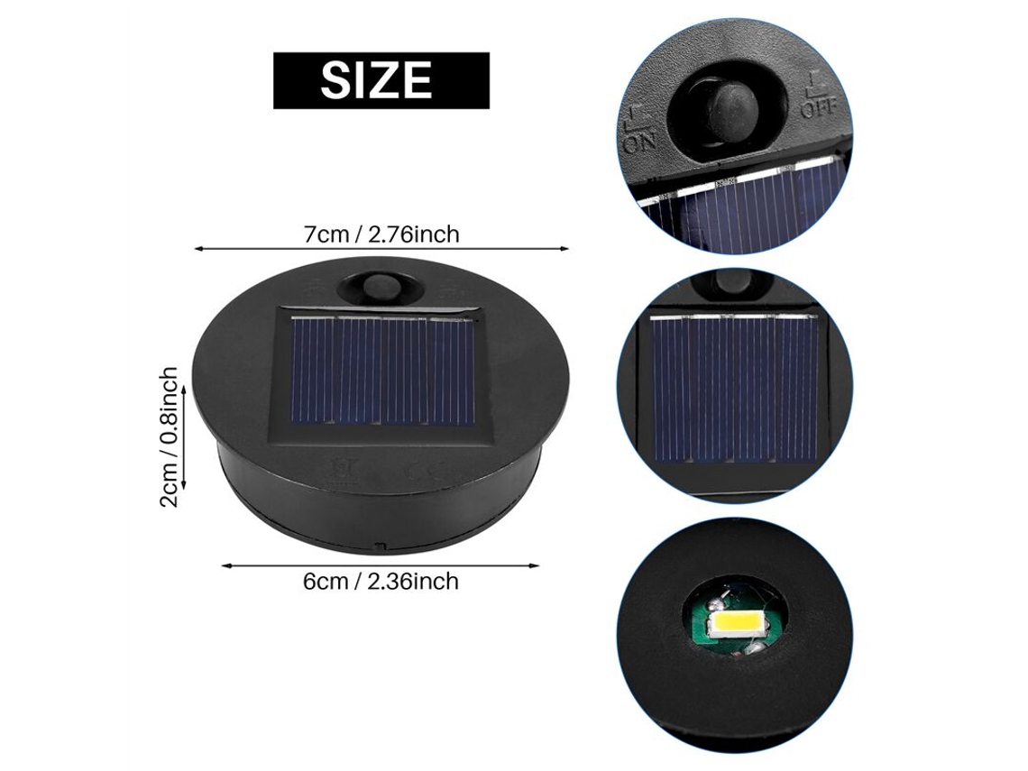 Conjunto de 4 Peças de Reposição para Luminárias Solares: Cabeça Redonda para Lanterna Suspensa Externa AQUAFORGE