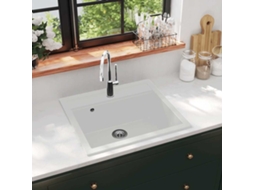 Vidaxl Lava-louça Com 1 Cuba Granito Branco