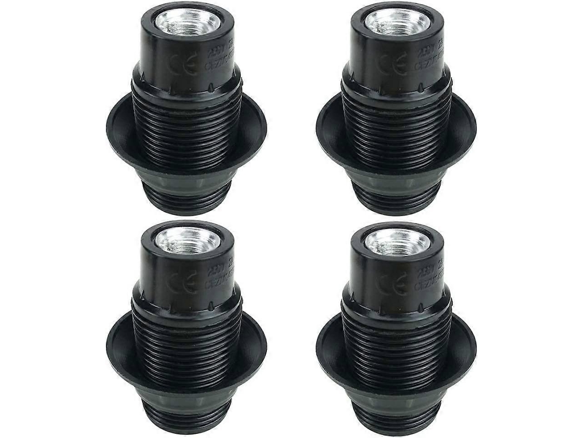 Rebe soporte para Lâmpada E14 Preto, 4 Peças, Substrato de Bakélite, Resistente Ao Calor, Ideal para Lâmpadas Diy e Decoração Residencial