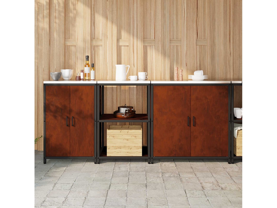 Vidaxl Conjunto De Armazenamento De Cozinha Hattem 3 Unid. Aço