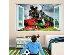 Adesivo De Parede Vintage Retro Com Locomotiva A Vapor Para Quarto Infantil