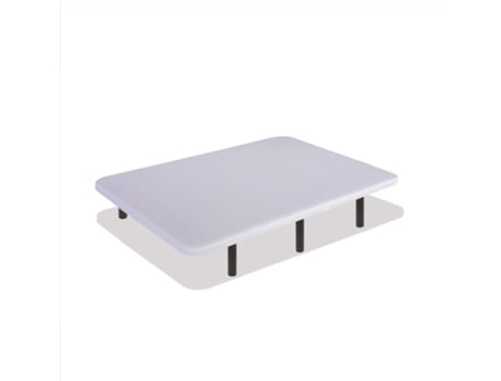 Base Estofada Tecido 3D Antiderrapante, Estrutura 30X40 Mm, Cor Branco, Inclui Pernas Metálicas De 25Cm 160X190 Cm DREAMNITE