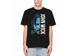 Rockinstone John Wick Half Face Black Adult T-shirt Size:s