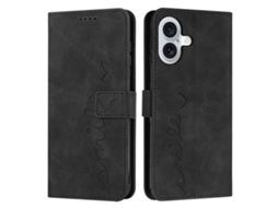 Capa Para Iphone 17 Em Couro Com Relevo De Coração E Alça Longa.