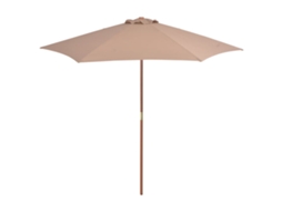 Vidaxl Guarda-sol Exterior C/ Poste Madeira 270 Cm Cinza-acastanhado