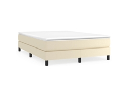 Estrutura De Cama Vidaxl Creme Couro Artificial (140 X 200 Cm)