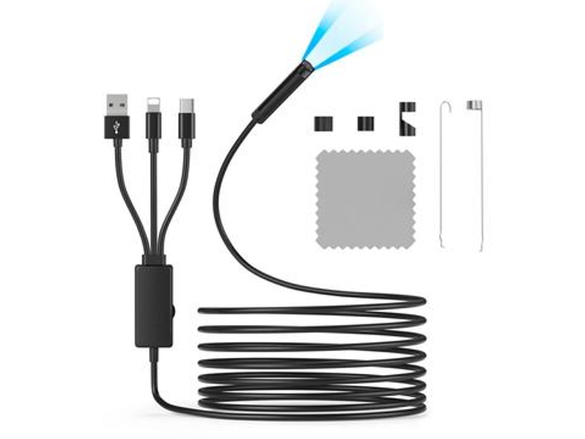 Câmera De Inspeção / Endoscópio 3 Em 1 Nk 5001pro De 5,5 Mm ... Brilvibera
