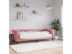 Vidaxl Sofá cama com Colchão 80x200 Cm Veludo Rosa