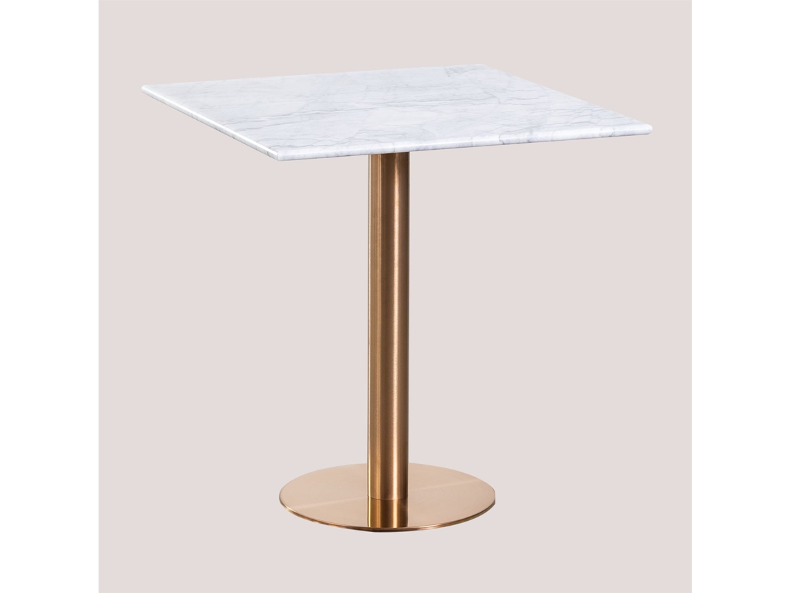 Sklum Mesa De Bar Quadrada Em Mármore Cosmopolitan Mármore     Oro Rosa      70 Cm              Mármore Branco Guangxi