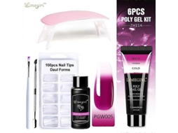 Kit de Unhas Gel Poly com Lâmpada Uv 6w, Rápido Ferramentas para Manicure GOKOCO