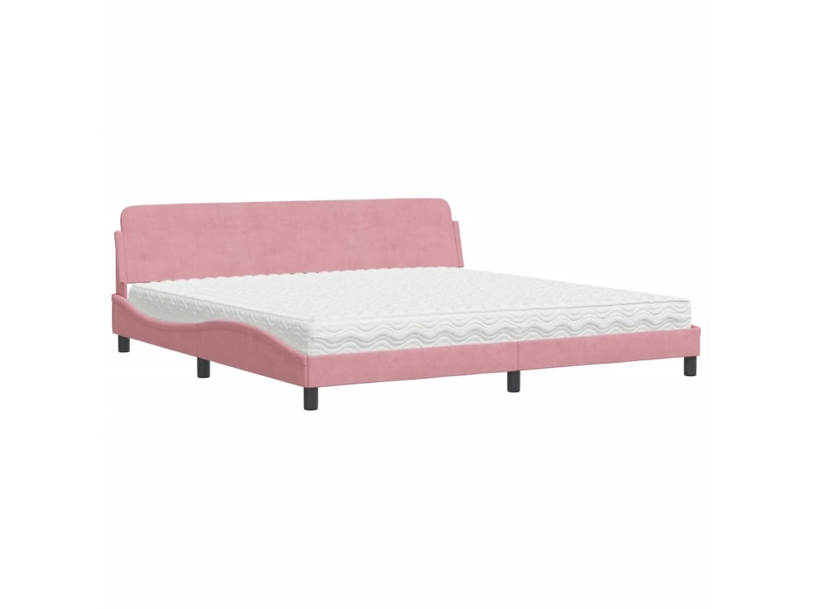 Bed, Beds Vidaxl Cor-de-rosa Veludo (200 X 200 Cm)