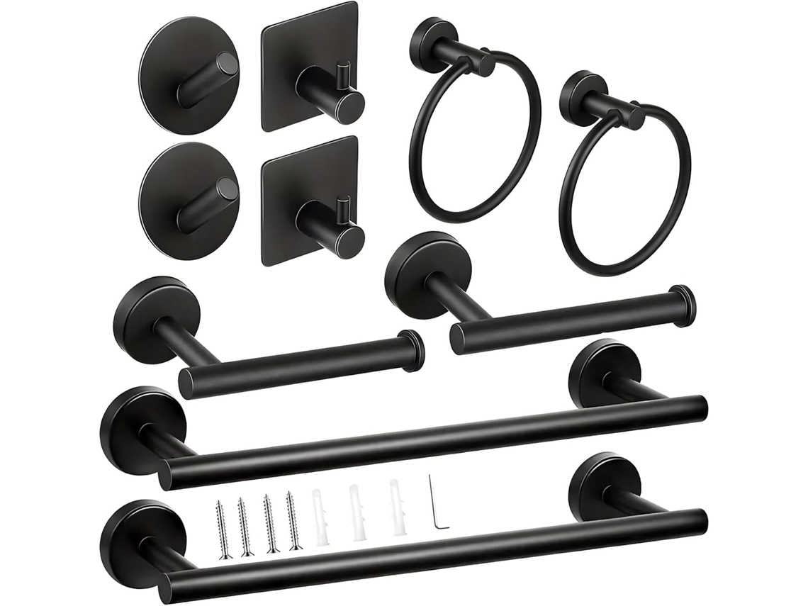 Conjunto De Suporte Para Toalhas Em Aço Inoxidável, Com Adesivo, Ideal Para Banheiros E Lavabos Modernos