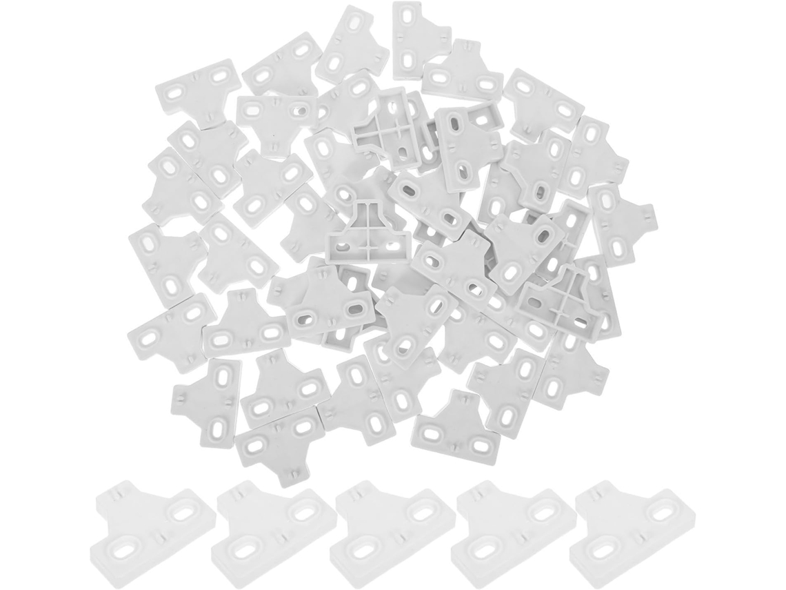 Tehaux 50 Peças Placa De Reparo Dobradiça Adaptador Junta Armário Plástico Branco 2, 09x1, 57 Para Armário Hidráulico
