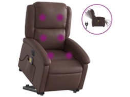 Electric Stand Up Massage Recliner Chair, Electric Stand Up Massage Recliner Chairs Vidaxl Marrom Couro Artificial