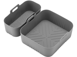 Forro Retangular De Silicone Para Fritadeira A Ar Com Cestos Duplos. Compatível Com Os Modelos Na350 No