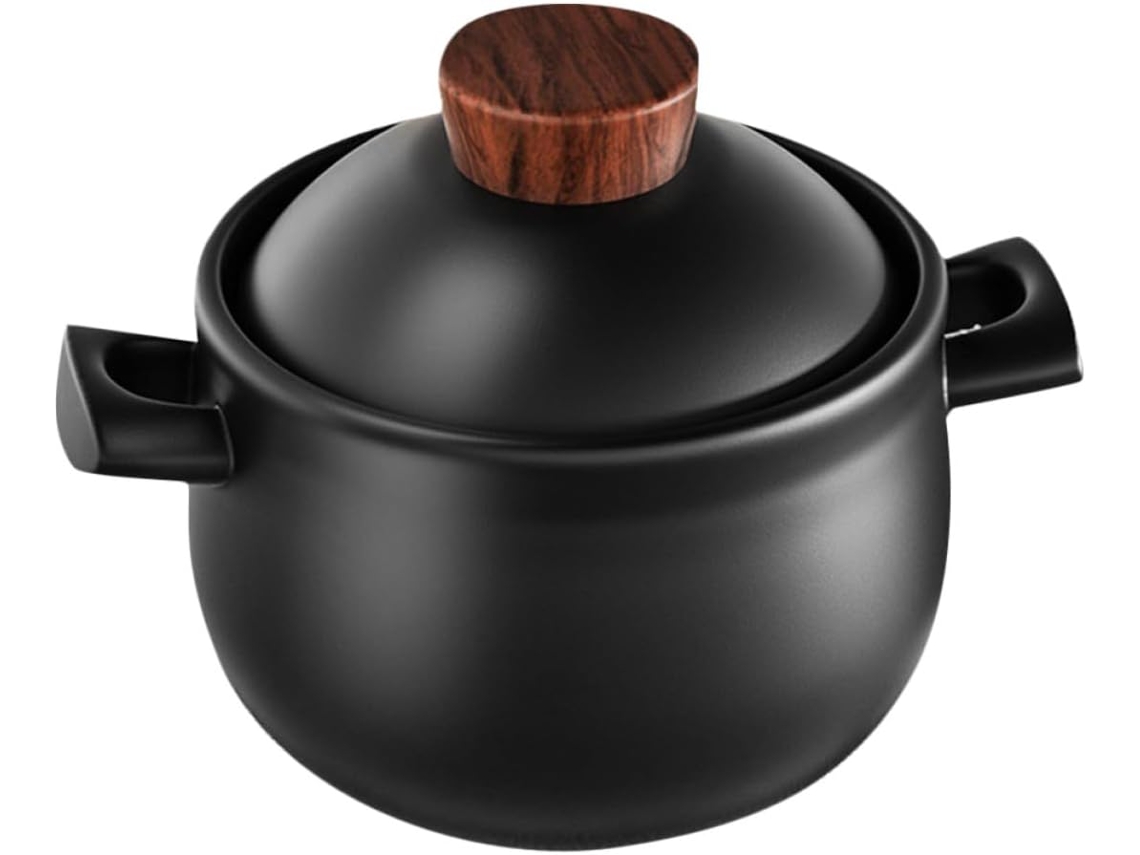 Panela de Cerâmica Robusta de 1,8l com Tampa. Caçarola. Ao Calor e Fácil de Limpar, para Ensopados e para Receber Amigos CHABERLU