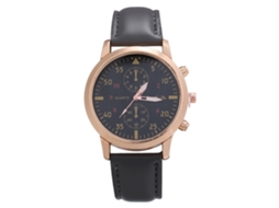 Relógio de Pulso Masculino de Quartzo com Pulseira de Couro Pu, Estilo Simples, Cinza