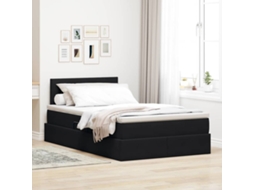 Vidaxl Cama Com Armazenamento Com Cabeceira Preto 120 X 200 Cm Veludo
