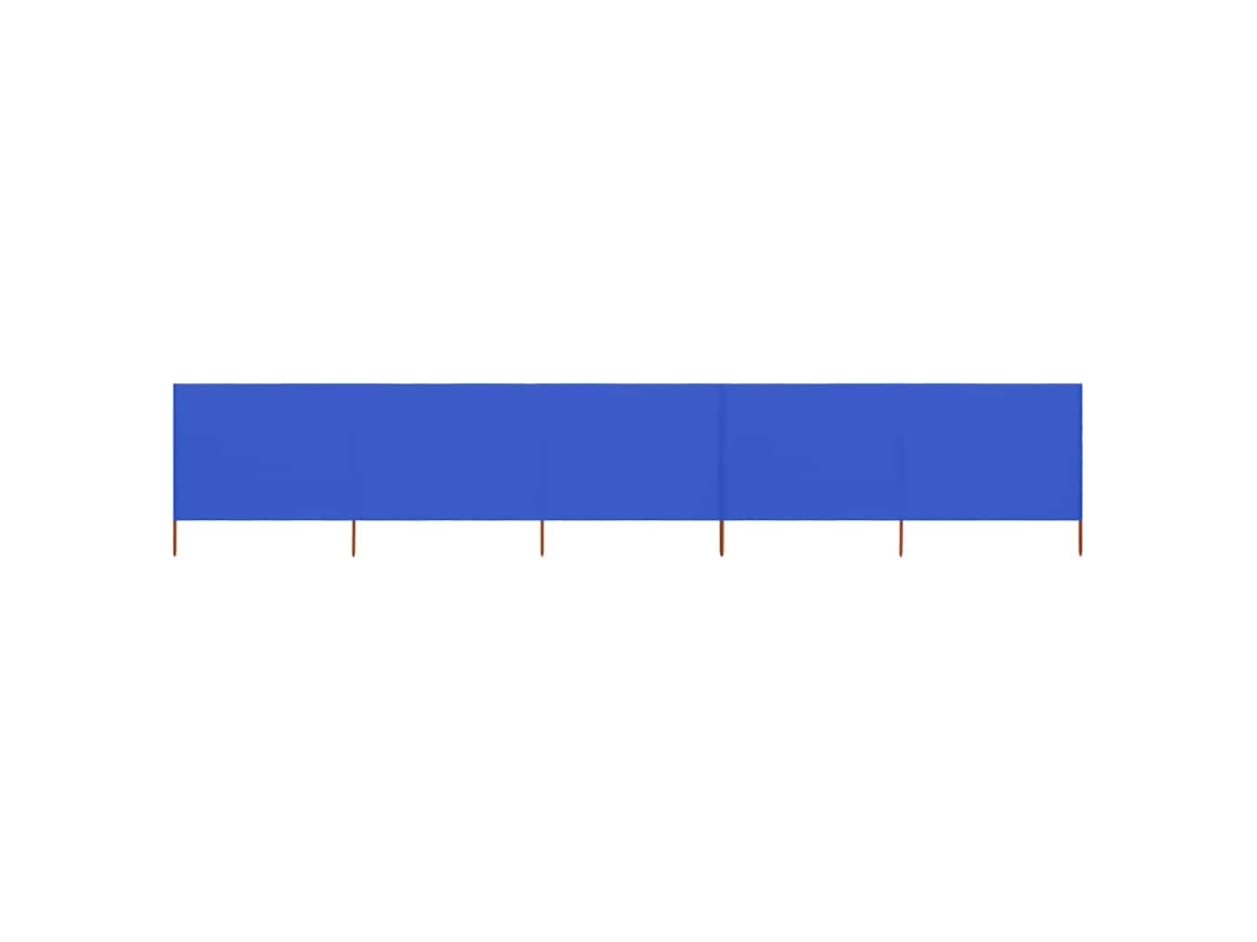 Vidaxl Para-vento Com 5 Painéis Em Tecido 600x80 Cm Azul-ciano