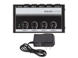 Mezclador Estéreo de 4 Canales, Bajo Ruido, Portátil, para Clubs y Bares, 100-240 V, Enchufe US | S/MARCA
