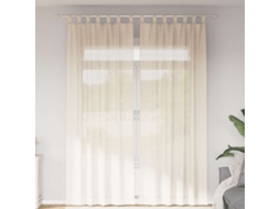 Vidaxl Cortinas De Voile Com Aba 2 Pcs Creme