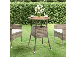 Mesa De Jardim Ã˜60x75 Cm Madeira De Acãcia E Vime Pe Cinza DKD HOME DECOR