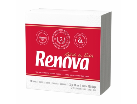 Renova Guardanapos Brancos Folha Dupla 90Un