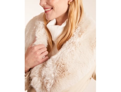 Casaco de Mulher BLUE VANILLA Faux Fur Collar Cinzento (16)