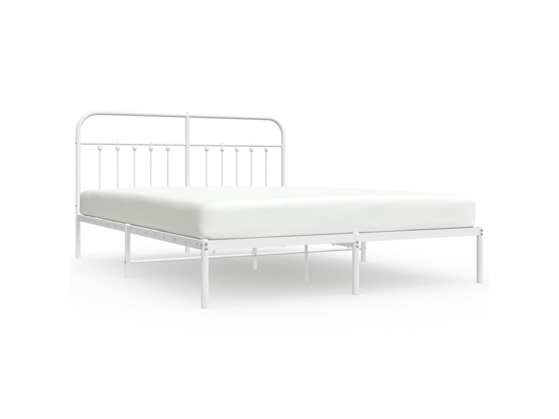 Bed Frame, Bed Frames Vidaxl Branco Aço (180 X 200 Cm)