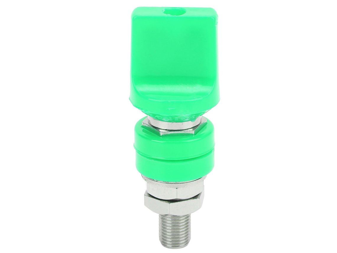 Conector Terminal Rosca M10 100a Plug Banana 4mm Verde