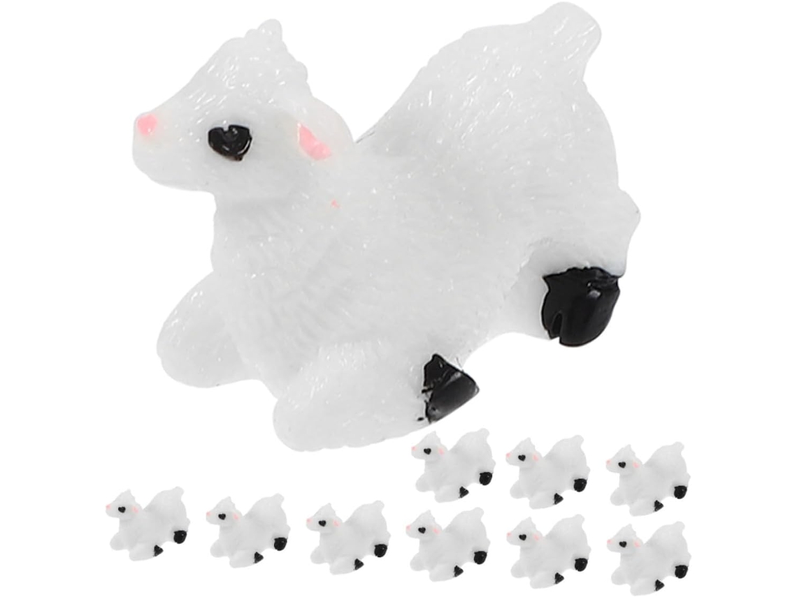 Kit de 10 Estatuetas de Animais em Resina, Estilo Desenho Animado, Fofas e Delicadas, Perfeitas para Decoração de CHABERLU