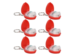 Mali 6pcs Protetor Facial de Reanimação Cardiopulmonar com Válvula Unidirecional Chaveiro Portátil