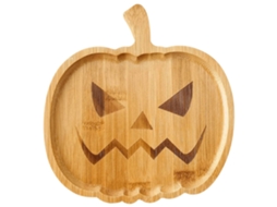 Pratos de Halloween Abóbora e Fantasma em Bambu Ecológico para Festas e Decoração | S/MARCA