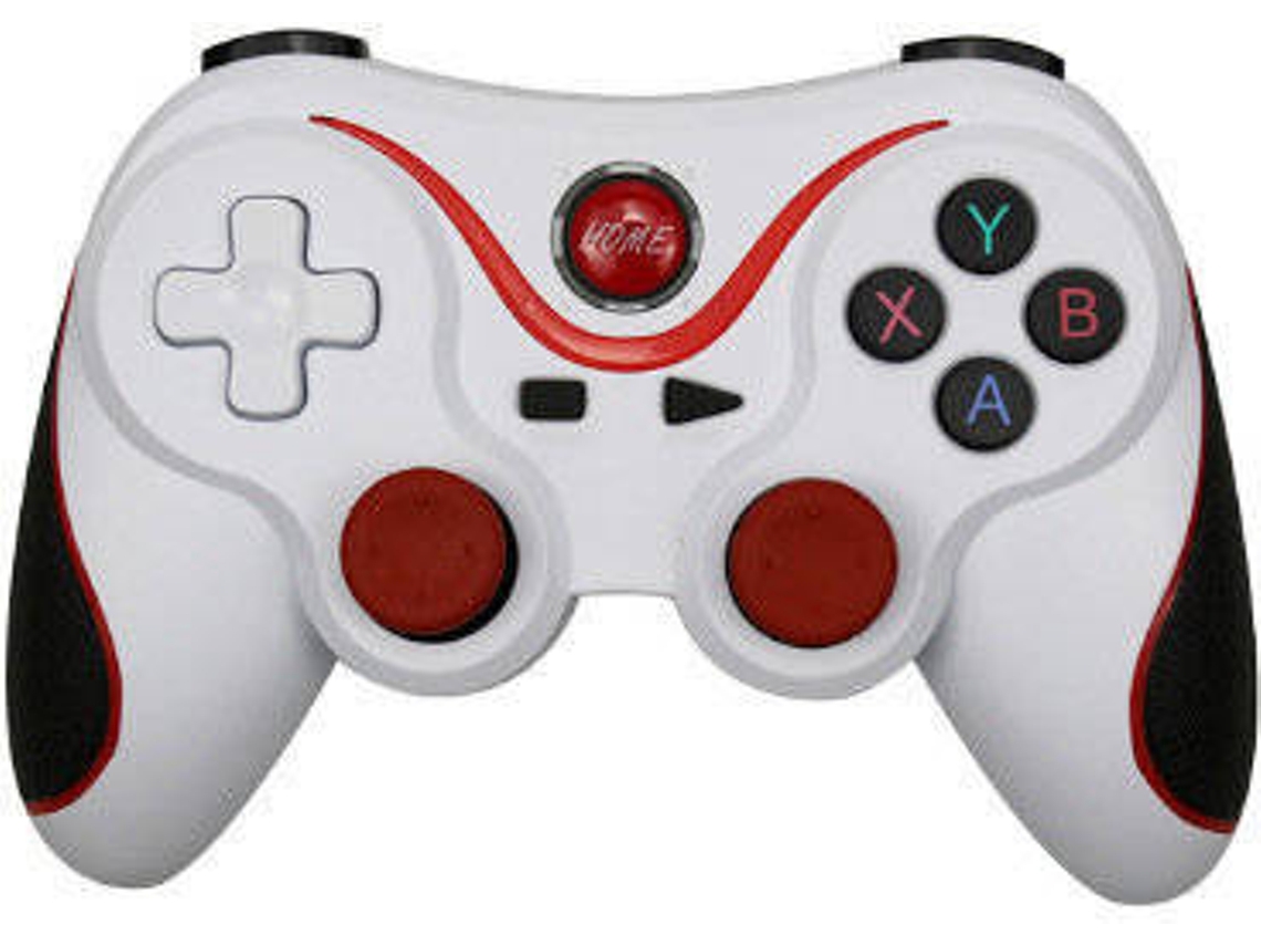 Controle de Jogo T3 / X3 para Ps3 Joystick Sem Fio Bluetooth 3.0 Android Gamepad Controle Remoto de Jogos para Pc Phone Tablet 10Branco