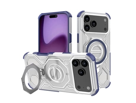 Capa Protetora Com Airbag E Suporte Para Telemóveis Apple (iphone 16 Azul Transparente)