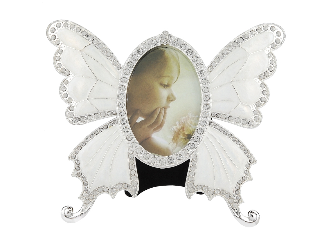 Moldura Cristal Pérola Diamante Laço Decoração Casamento 15x12.5cm