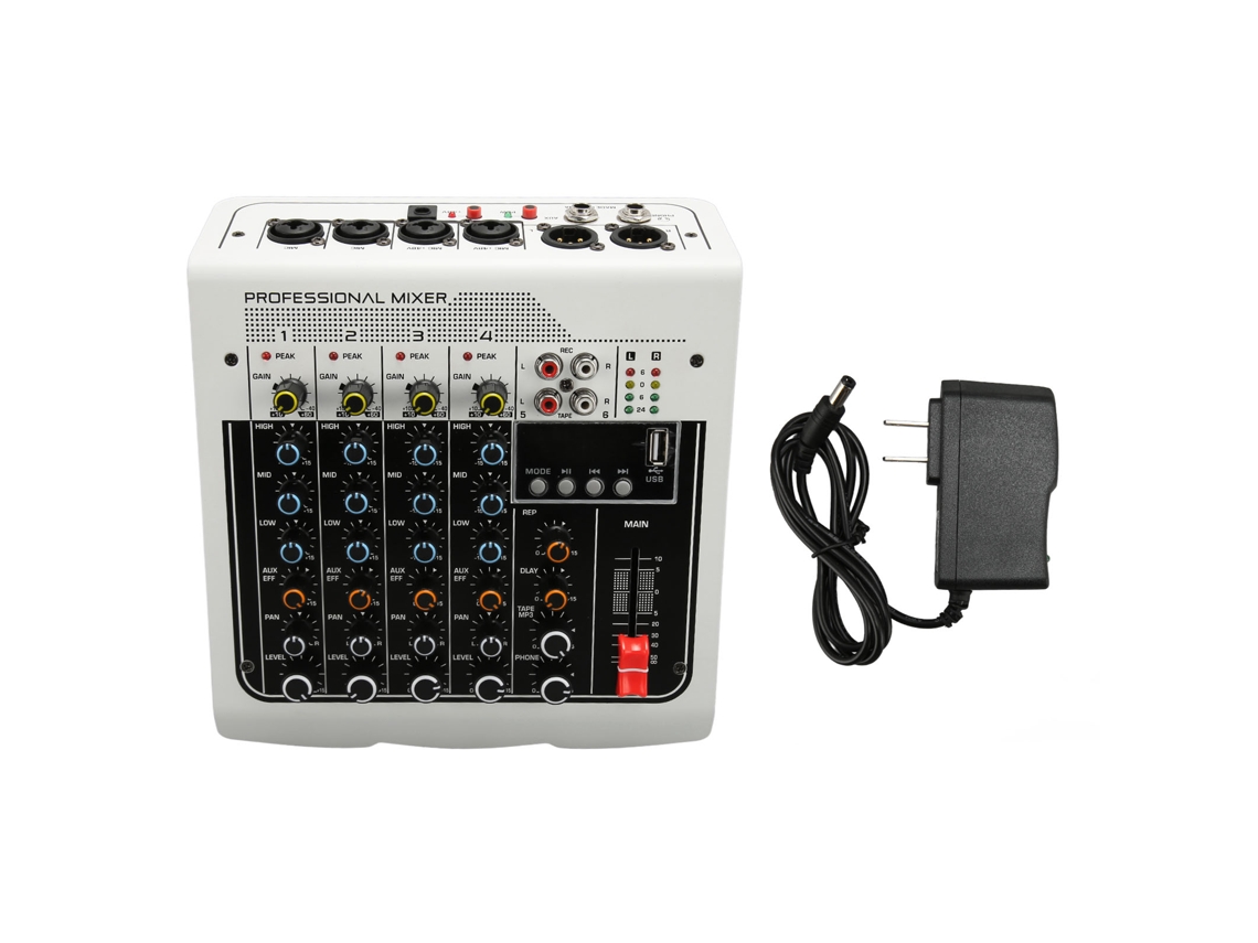Mixer Áudio 4 Canais LAXISCREED Bluetooth Usb