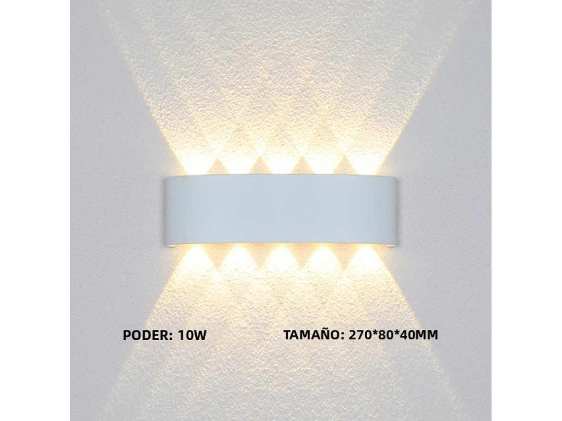 Luminária De Parede Led À Prova D'água Ip65 (luz Natural 10w Branca), Luminária De Jardim Em Alumínio.