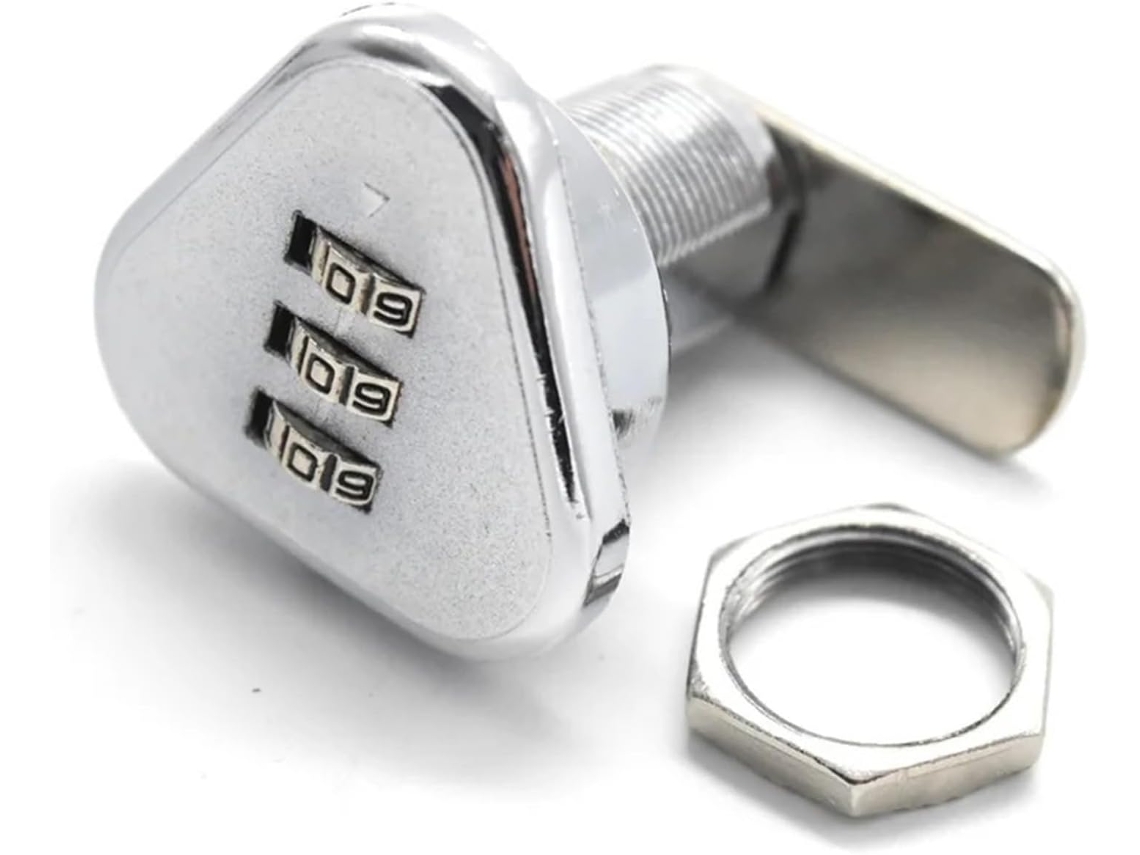Cadeado De Combinação Triangular Com 3 Códigos E Senha Para Armário Gaveta Mms256 C, 1 Unidade Comprimento 19mm