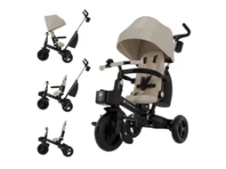 Triciclo Kinderkraft AVEO 2 PLUS 6 em 1, Assento 360° CLICK&TWIST, Reclinável, Roda Livre e Arnês 5 Pontos Bege